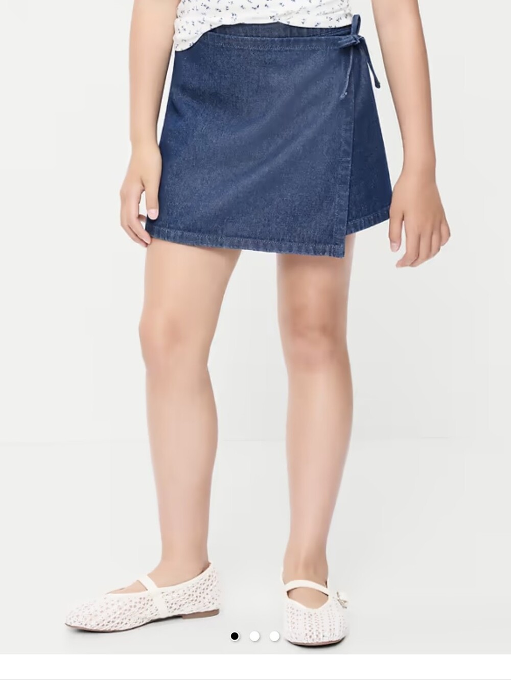 XL 14-16 Girls' Dark Blue Denim Tie Wrap Skirt Skort Stretch Waist Blue Bottoms